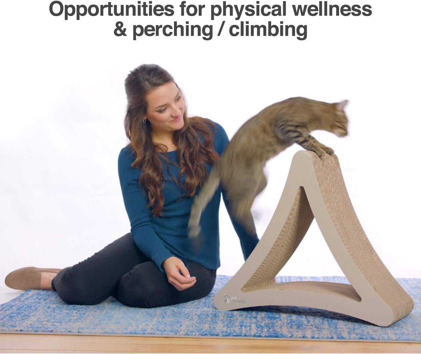 3-Sided Vertical Cat Scratching Post | Available in 18â & 24â | Multiple Angle Cat Scratching Pad; 6 Usable Sides. Scratch; Play; & Perch | 100% Recyclable Cardboard Lounge
