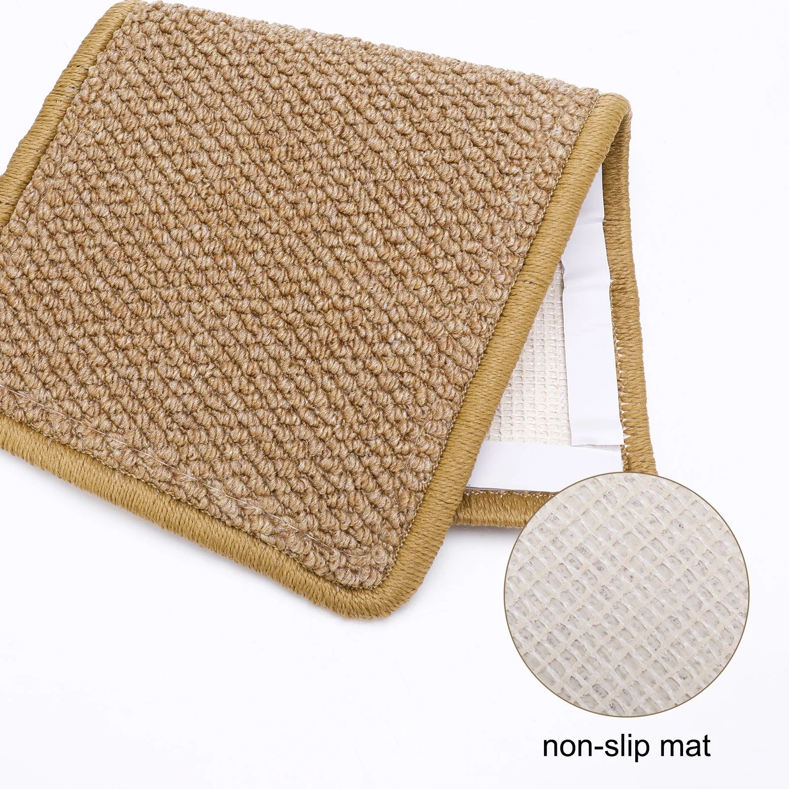 Durable and Adhesive Natural Sisal Mat Cat Scratching Pad with Loop Tape, 2 Count
