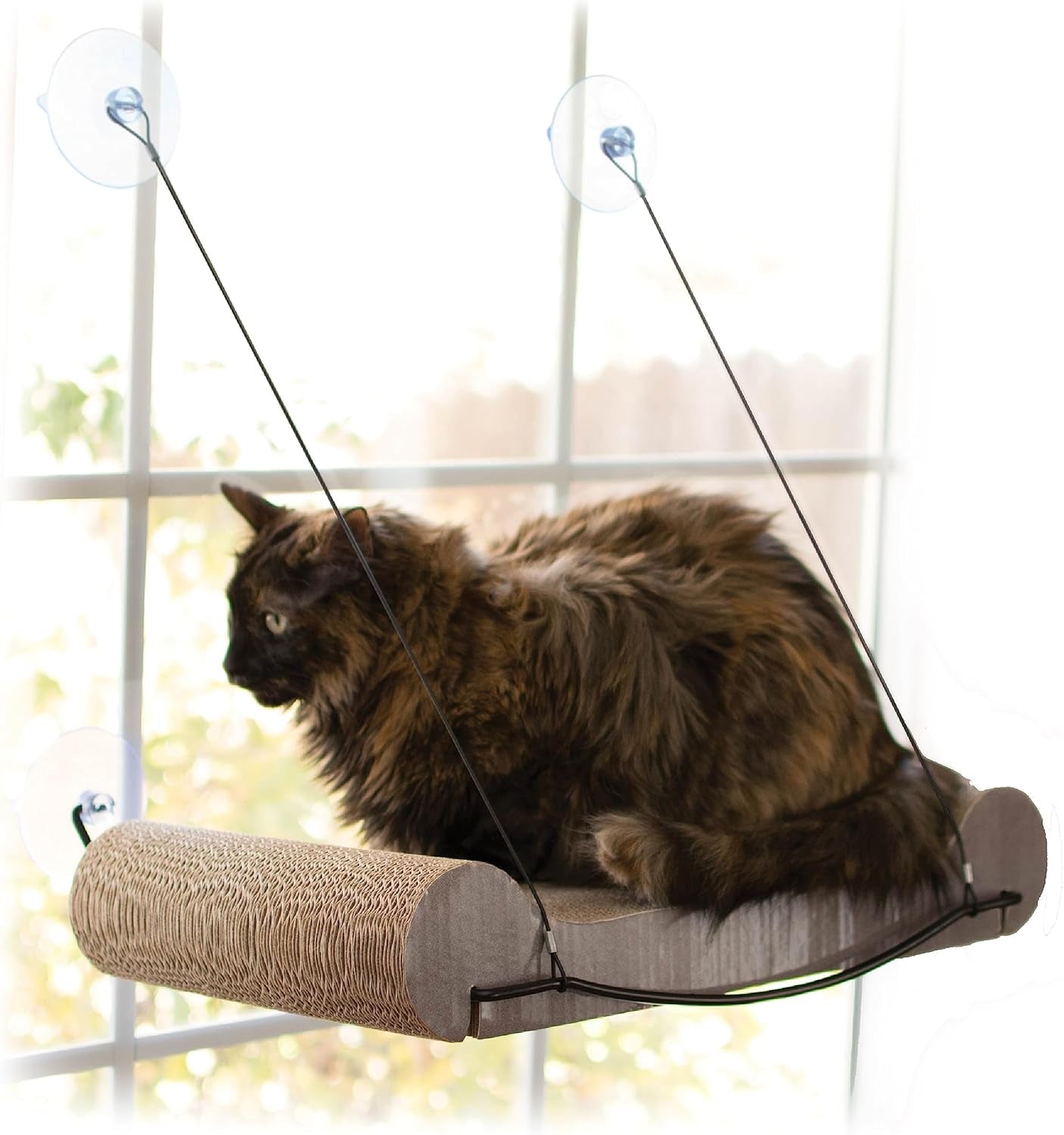 EZ Mount Cat Scratcher Kitty Sill Window Sill Cat Bed, Cat Window Bed Cat Furniture Cat Window Hammock, Sturdy Cat Window Perch for Large Cats, Cat Hammock for Window Cat Perch