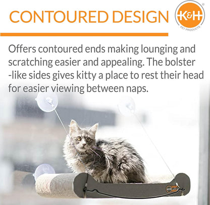 EZ Mount Cat Scratcher Kitty Sill Window Sill Cat Bed, Cat Window Bed Cat Furniture Cat Window Hammock, Sturdy Cat Window Perch for Large Cats, Cat Hammock for Window Cat Perch