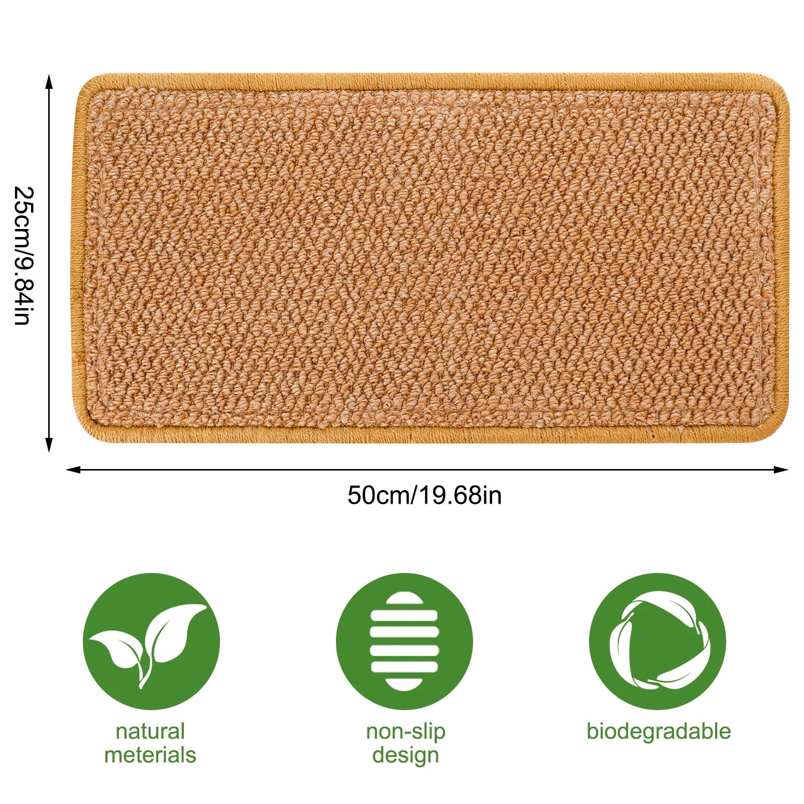 Durable and Adhesive Natural Sisal Mat Cat Scratching Pad with Loop Tape, 2 Count