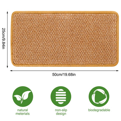 Durable and Adhesive Natural Sisal Mat Cat Scratching Pad with Loop Tape, 2 Count