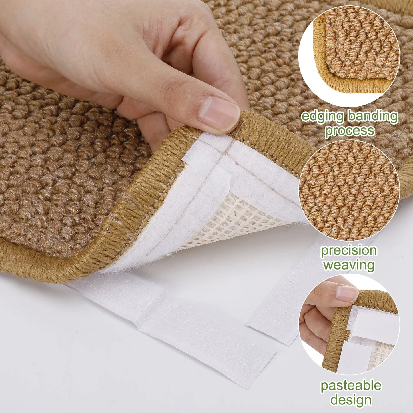 Durable and Adhesive Natural Sisal Mat Cat Scratching Pad with Loop Tape, 2 Count