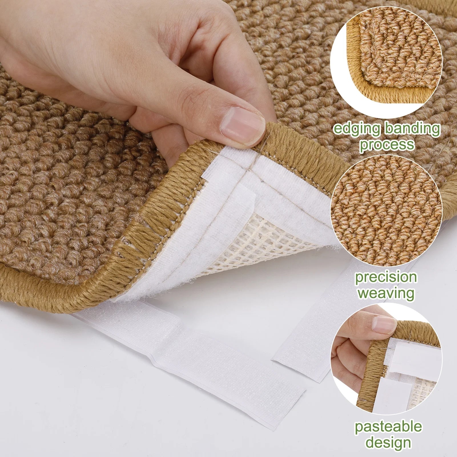 Durable and Adhesive Natural Sisal Mat Cat Scratching Pad with Loop Tape, 2 Count