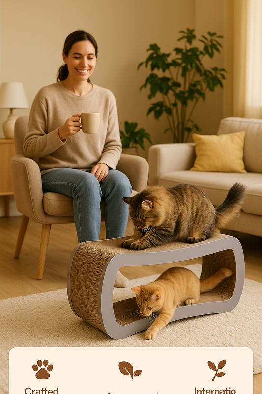 "The Ultimate Cat Lounge: Modern Scratch, Chill & Play Station for Stylish Felines"